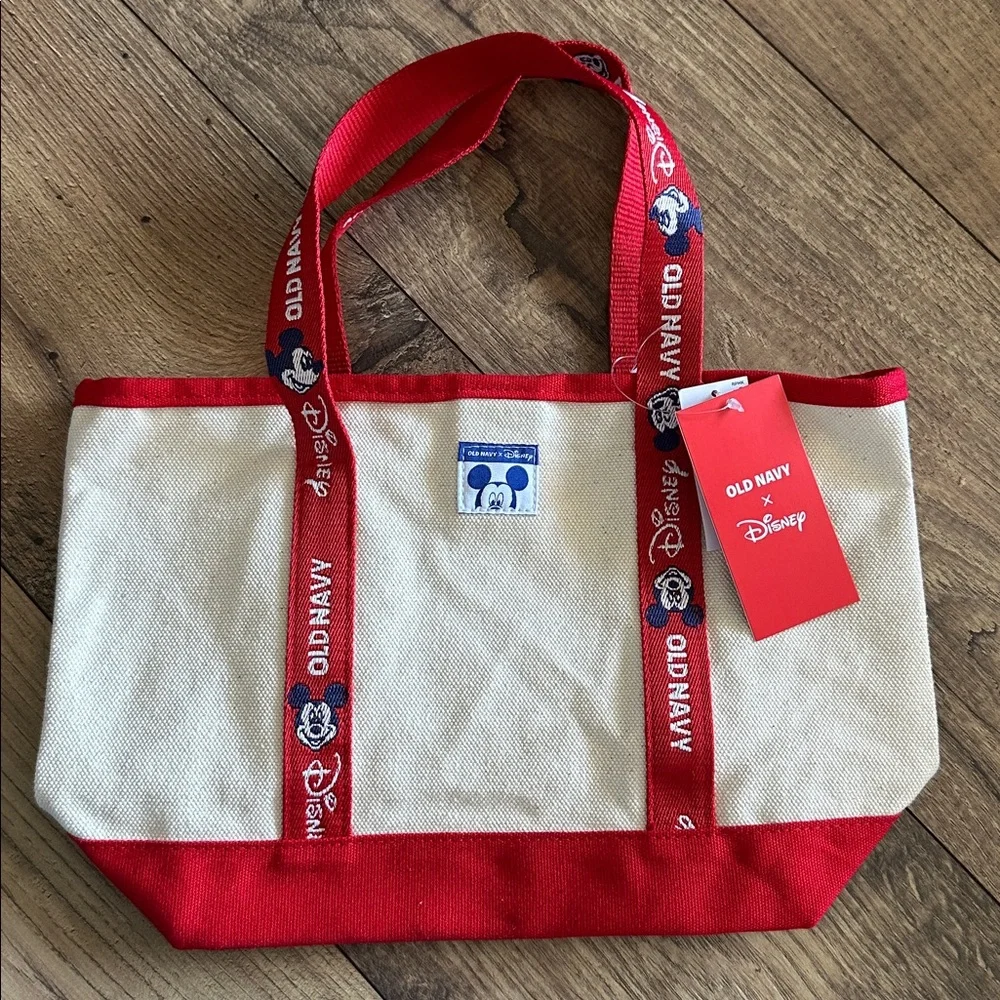 Old Navy x Disney Mickey Canvas Mini Tote - Cream & Red - Picture 2 of 4